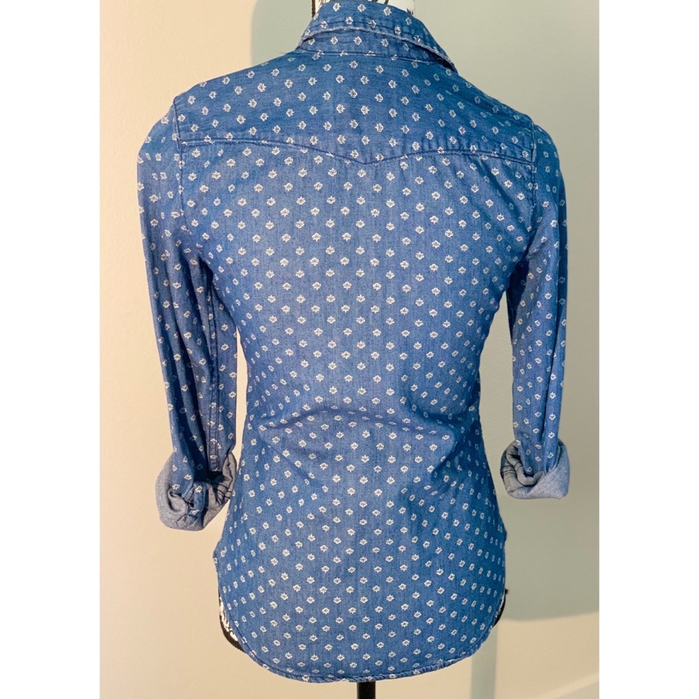 Patterned Denim Button Down - Picture 3 of 10